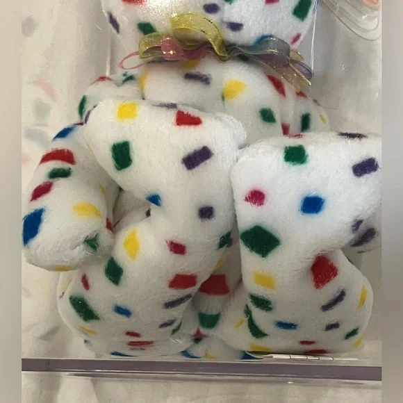 Ty 2K Millenium Beanie Buddy Red & Blue Stuffed Animal Plush Bear mint condition - Picture 6 of 11